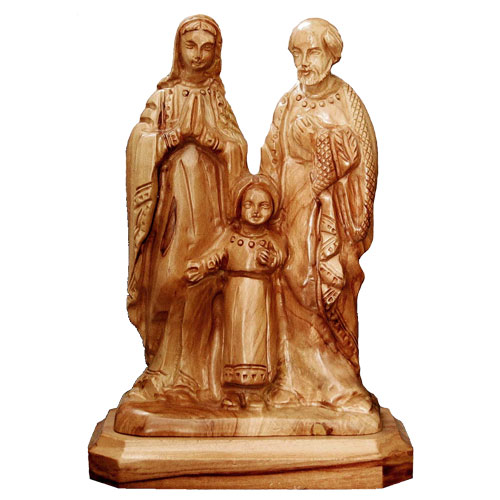 Holy Family Olive Wood Carving