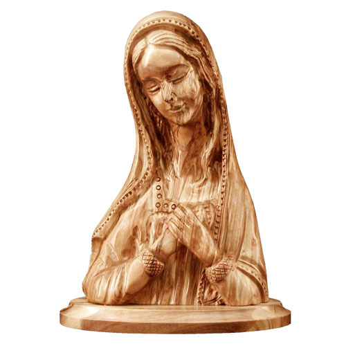 Olive Wood Virgin Mary Statue